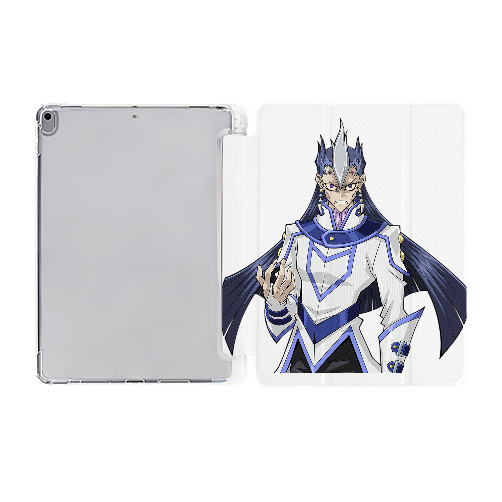 （画像用） 遊☆戯☆王 Yu-Gi-Oh! IPad ケース ペン収納付き 三つ折りスタンド PUレザー×シリコン 対応機種9.5/10.5/10.9インチ